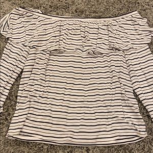 AE off the shoulder striped top